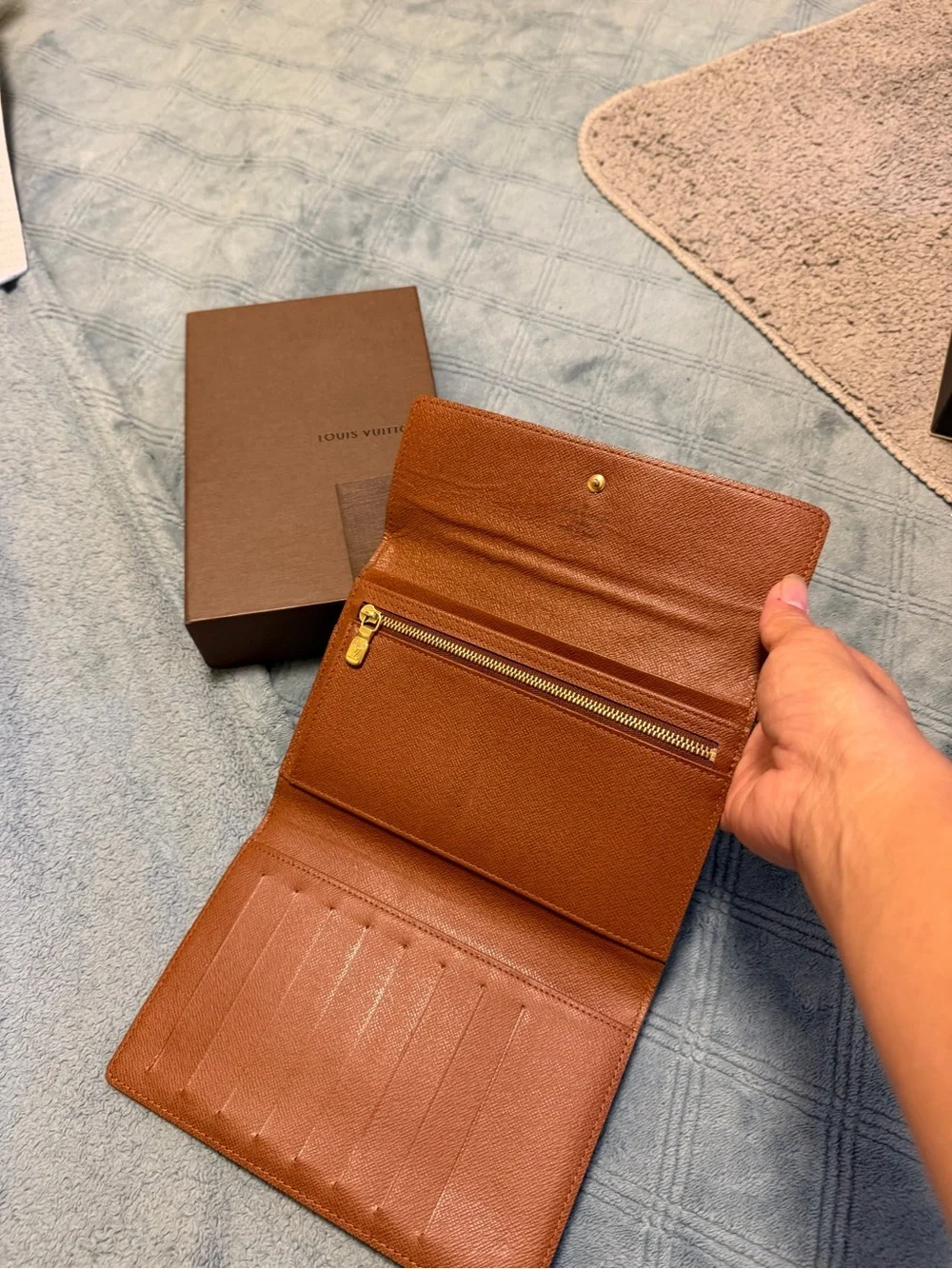Louis Vuitton Monogram Canvas Flap Wallet - Brown & Gold